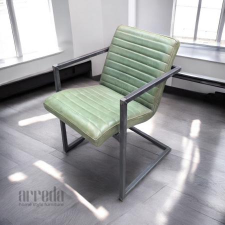Scaun de piele naturală sabina piele industrial green