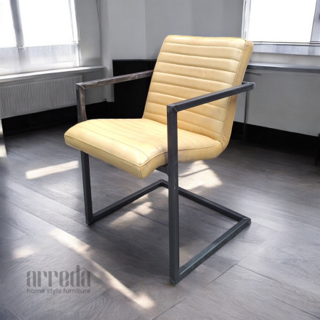 Scaun de piele naturală sabina piele industrial light sand