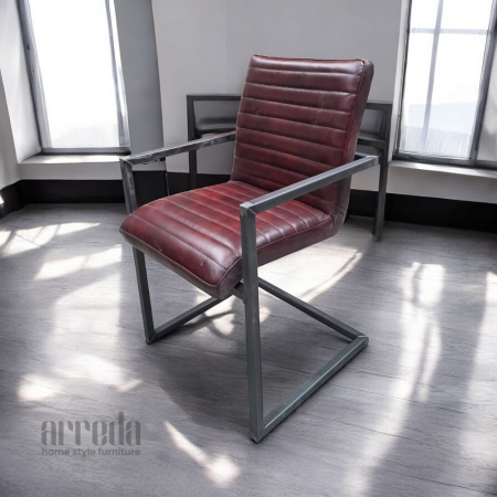 Scaun de piele naturală sabina piele industrial  tabaco