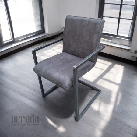 Scaun de piele naturală safira piele africa dark grey