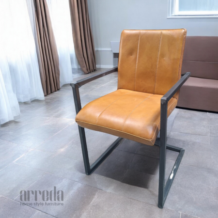 Scaun de piele naturală safira piele industrial camel