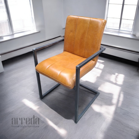 Scaun de piele naturală safira piele industrial  camel