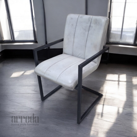 Scaun de piele naturală safira piele industrial vintahe grey