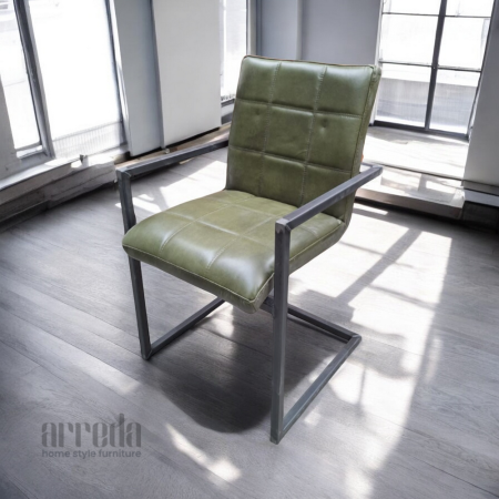 Scaun de piele naturală sill piele industrial green