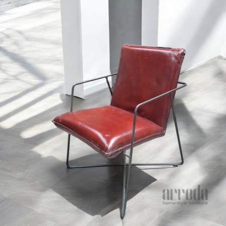 Scaun de piele naturală sjords piele industrial cognac
