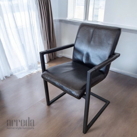 Scaun de piele naturală soem piele industrial black