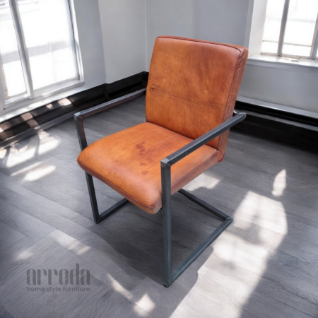 Scaun de piele naturală soem piele industrial brown