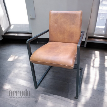 Scaun de piele naturală soem piele industrial light brown