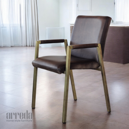 Scaun de piele naturală soempiele industrial tabaco