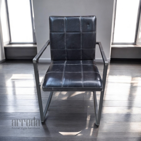 Scaun de piele naturală still piele industrial black