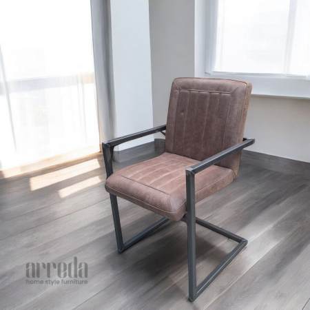 Scaun de piele regenerată laura piele bull brown