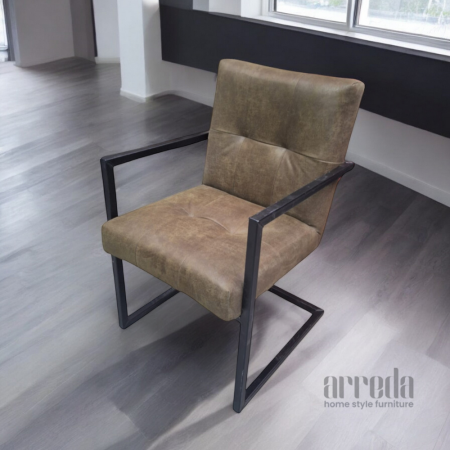 Scaun de piele regenerată olli piele bull moss