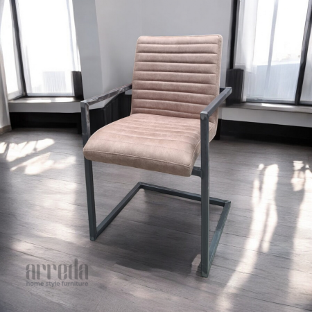 Scaun de piele regenerată sabina piele bull tabaco