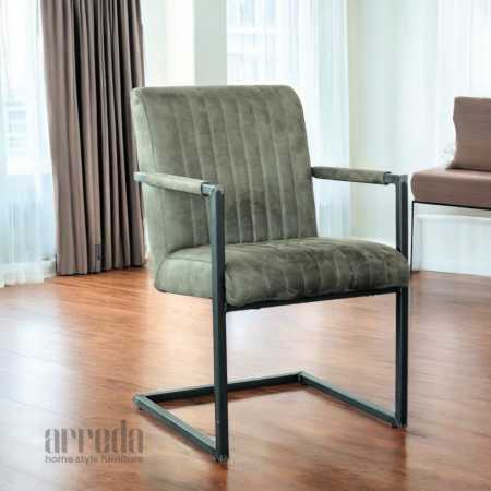 Scaun de piele regenerată safira bul moss