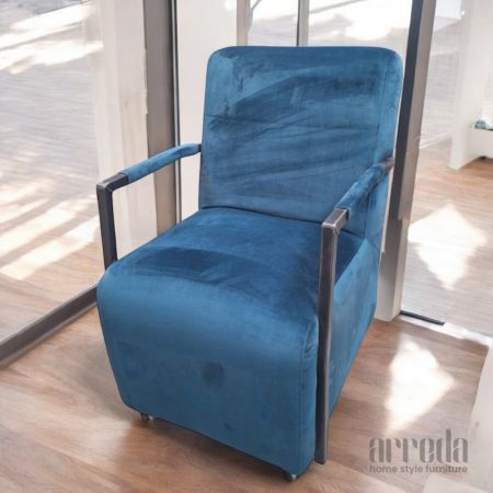 Fotoliu din stofă naturală fatboy blue