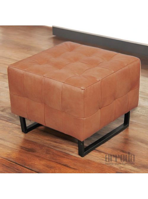 Taburet din piele natruală rocker piele industrial brown