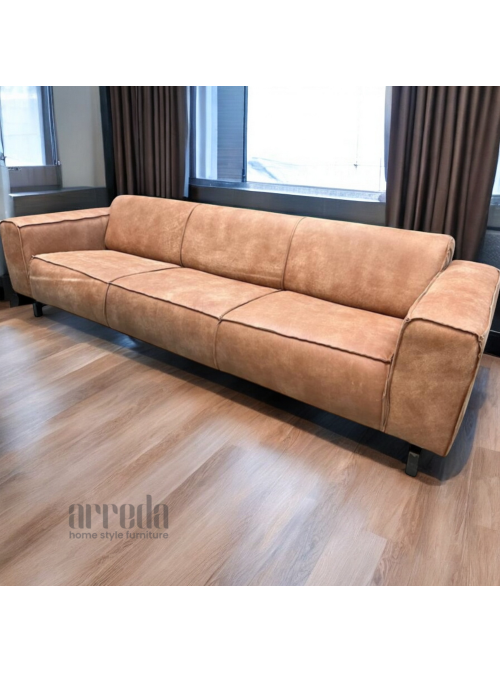 Canapea de piele naturală fokker 3,5 locuri piele africa walnut