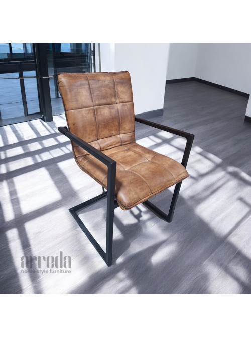 Scaun de piele naturală capo piele industrial light brown