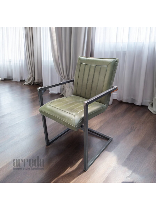 Scaun de piele naturală laura piele industrial green