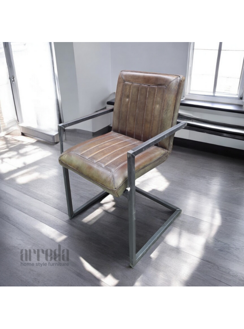 Scaun de piele naturală laura piele industrial green