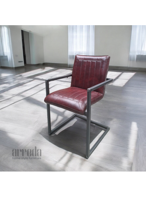 Scaun de piele naturală laura piele industrial tabac