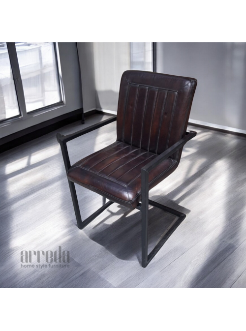 Scaun de piele naturală laura piele industrial tabaco