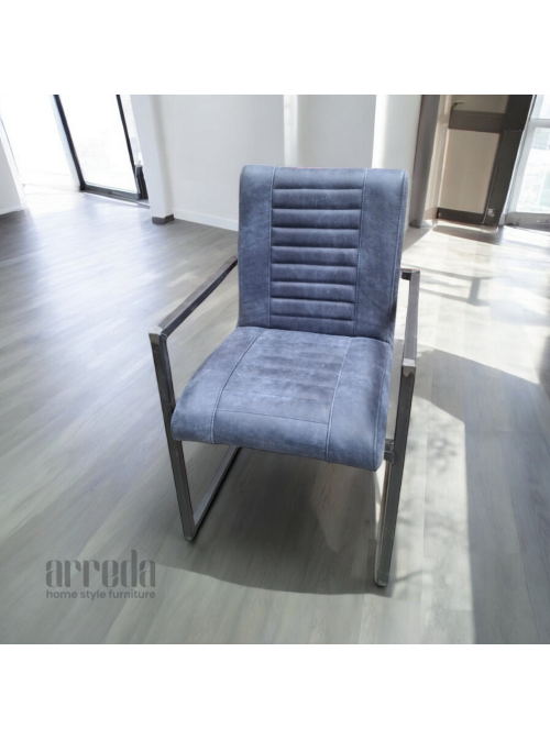 Scaun de piele naturală melf piele africa dark blue