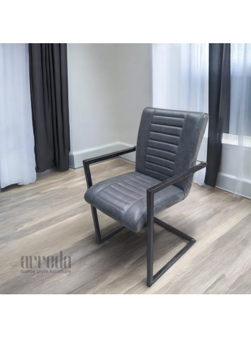 Scaun de piele naturală melf piele rebound antracite