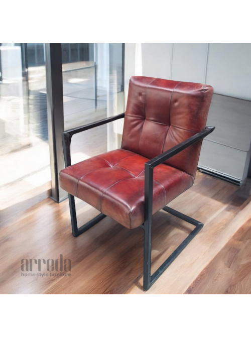 Scaun de piele naturală oli piele industrial cognac