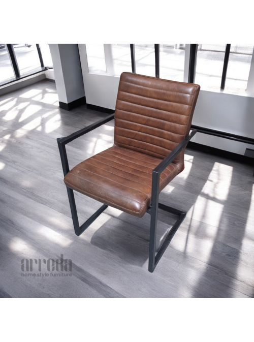 Scaun de piele naturală sabina piele industrial caffe