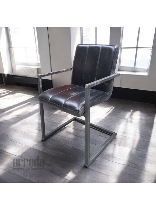 Scaun de piele naturală safira piele industrial black