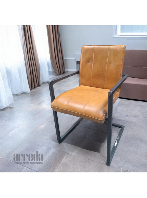 Scaun de piele naturală safira piele industrial camel