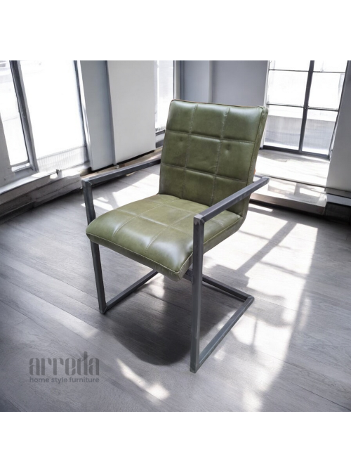 Scaun de piele naturală sill piele industrial green