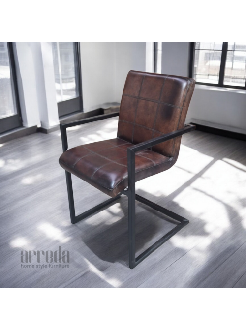 Scaun de piele naturală sill piele industrial tabaco