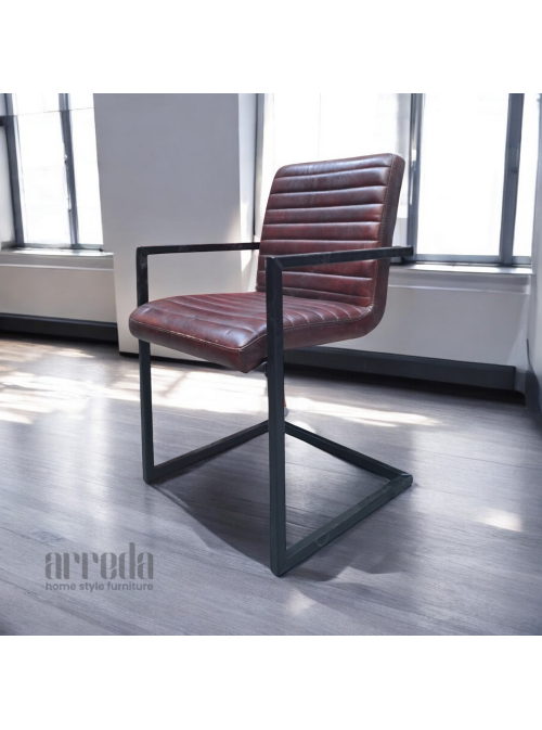 Scaun de piele naturală sill piele industrial tabaco