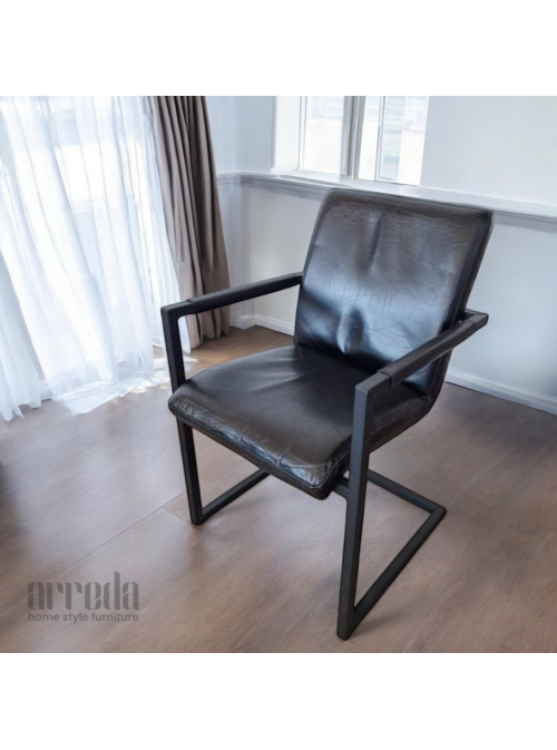 Scaun de piele naturală soem piele industrial black