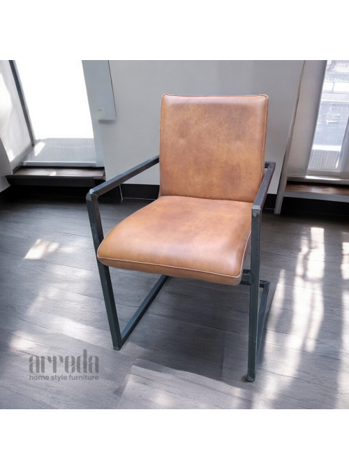 Scaun de piele naturală soem piele industrial light brown
