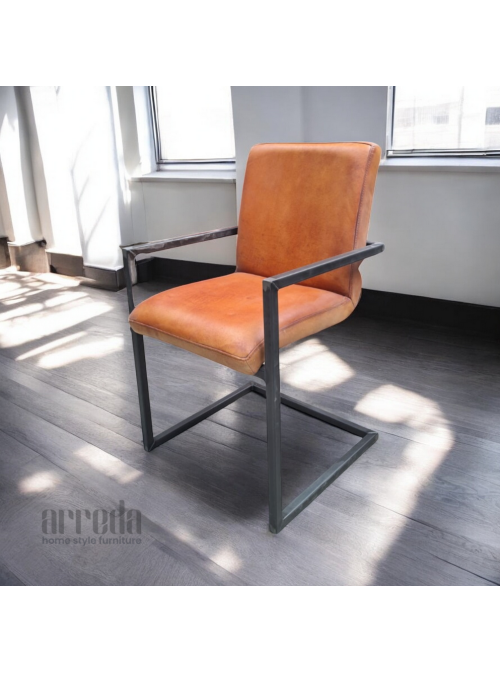 Scaun de piele naturală soem piele industrial light brown