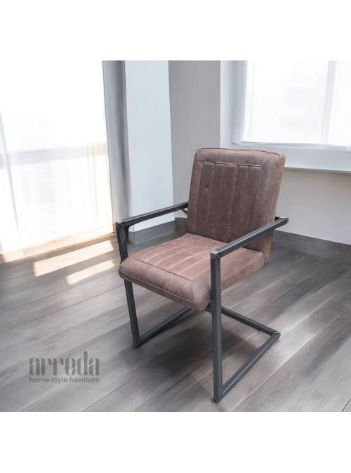 Scaun de piele regenerată laura piele bull brown