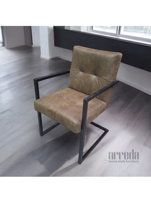 Scaun de piele regenerată olli piele bull moss