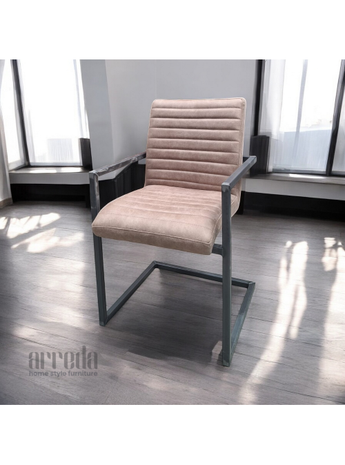 Scaun de piele regenerată sabina piele bull tabaco