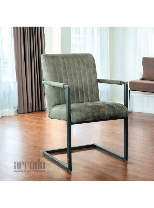 Scaun de piele regenerată safira bul moss