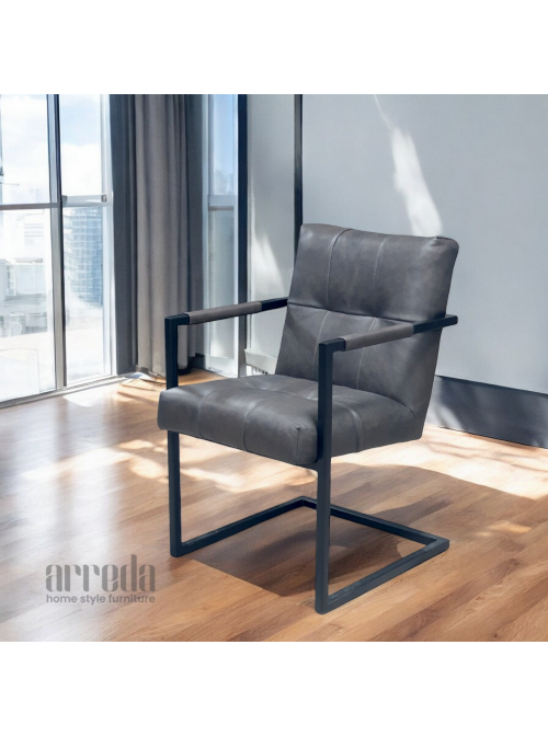 Scaun de piele oli relax antracit