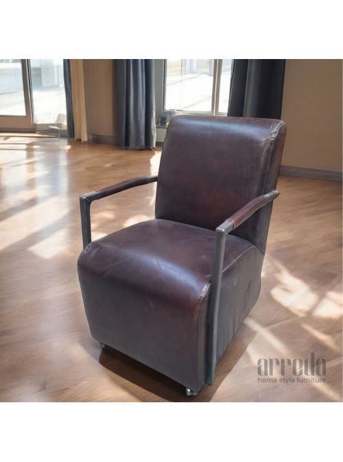 Fotoliu din piele naturală fatboy piele industrial tabaco