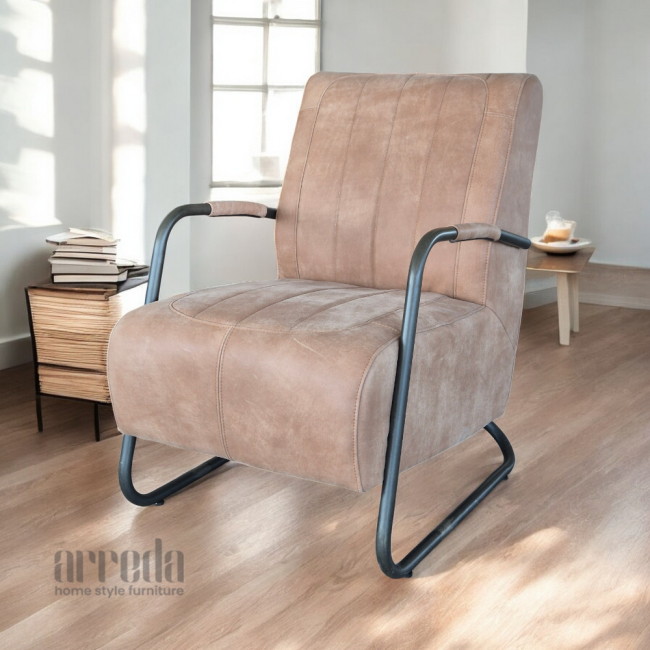 Fotoliu din piele naturală guuz-man piele africa lite brown