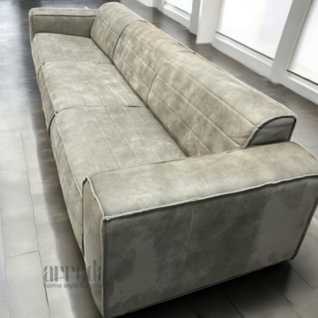 Canapea de piele naturală antonov 4 locuri piele africa olive