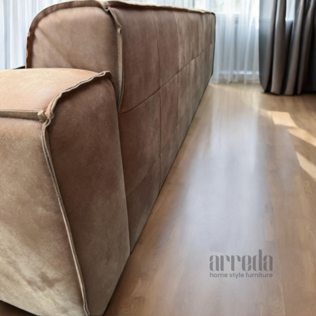 Canapea de piele naturală fokker 3,5 locuri piele africa walnut
