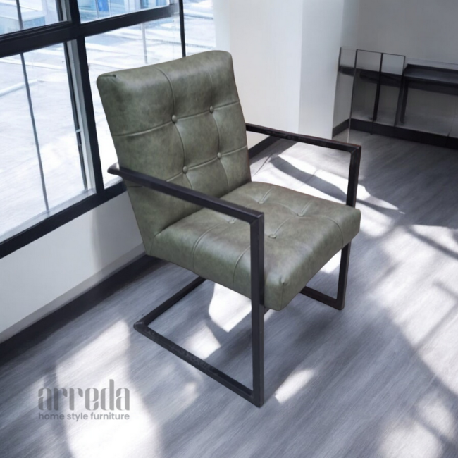Scaun de piele naturală arad piele rebound green