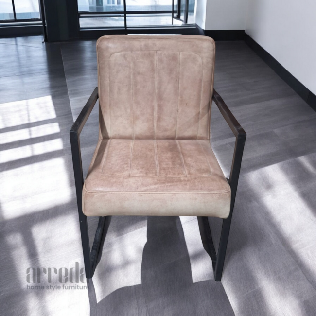 Scaun de piele naturală brașov piele industrial light pink