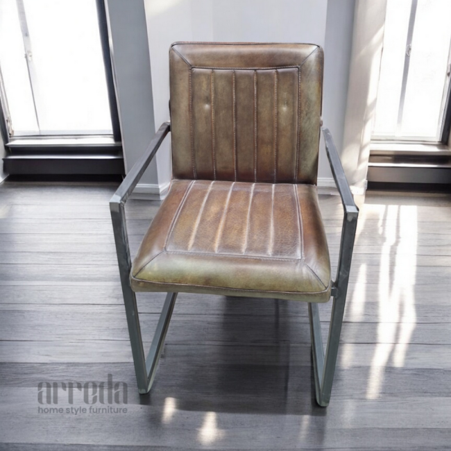 Scaun de piele naturală laura piele industrial green